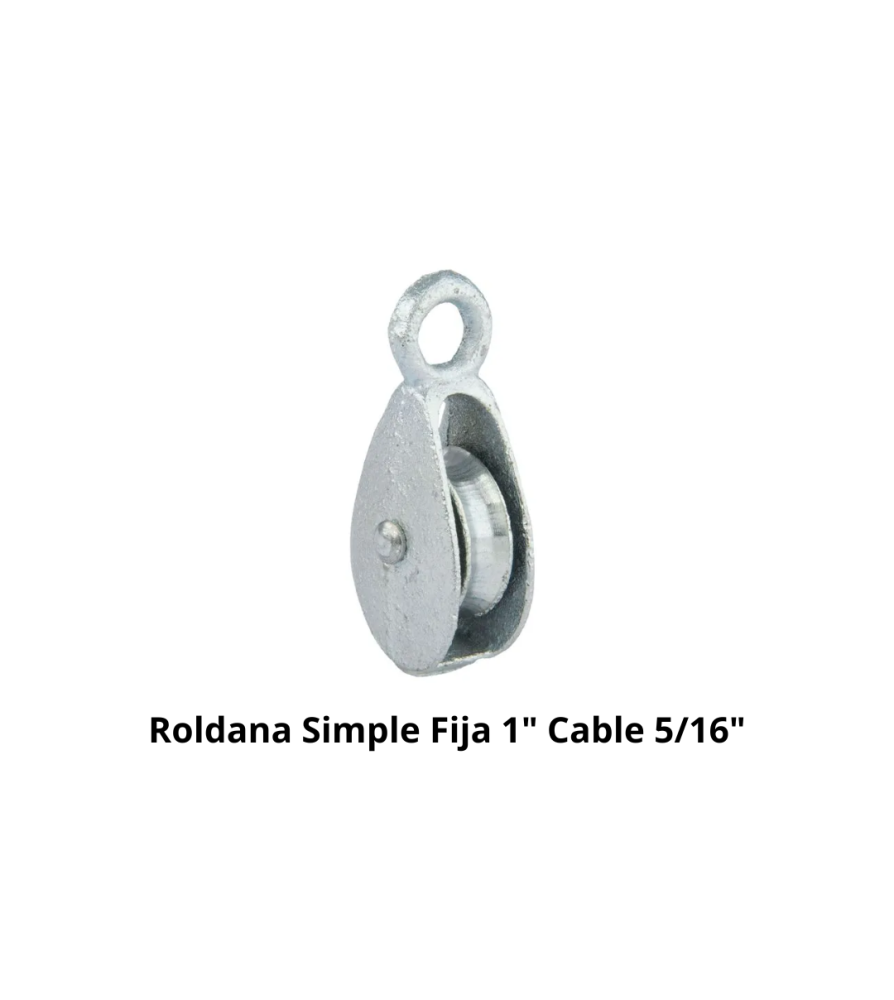 Roldana Simple Fija 1" Cable 5/16" Carga 50 Kg F26