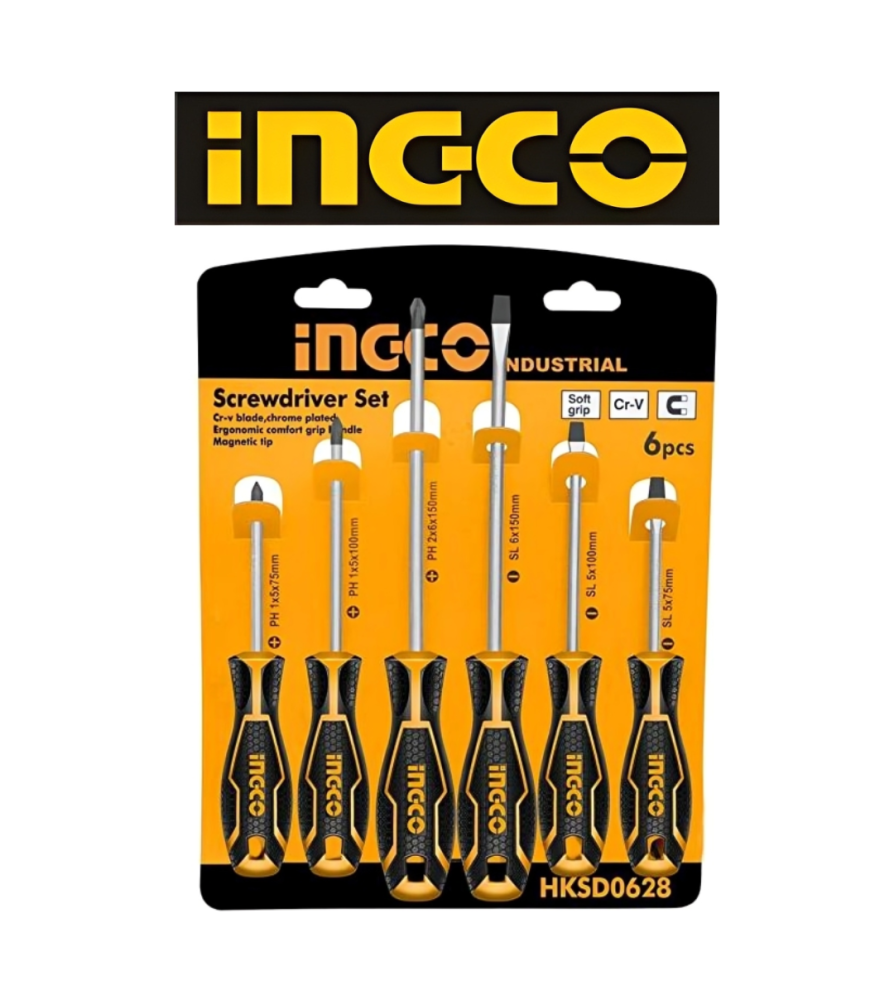 Destornillador Ingco Paleta Cruz Juego 6 Pz Hksd0