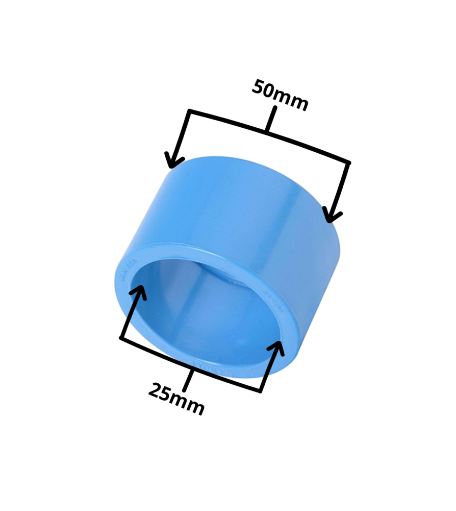 Buje Reduccion Corto Cem Pvc Presion 50x25 Mm