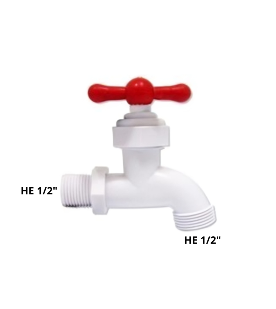 Llave Pvc Jardin He-he Salida De 1/2" Pvccj12