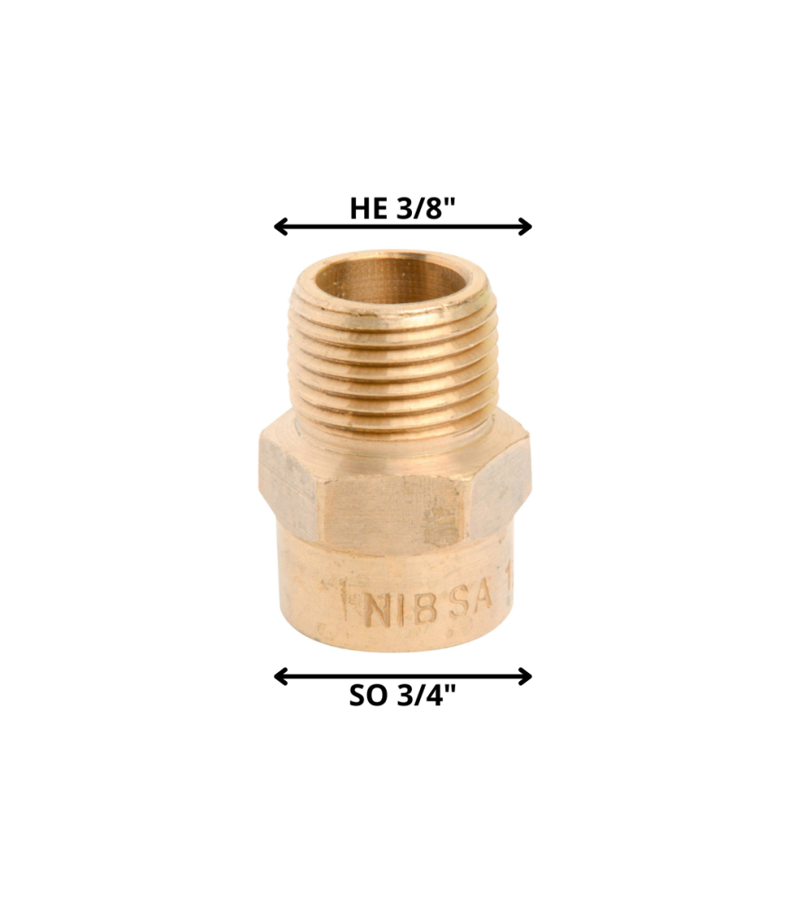 Terminal Bronce So He 3/4 X 3/8"