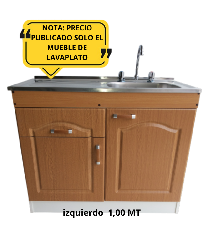 Mueble Lavaplato Puerta Cafe Relieve C/izq 1,00 Mt