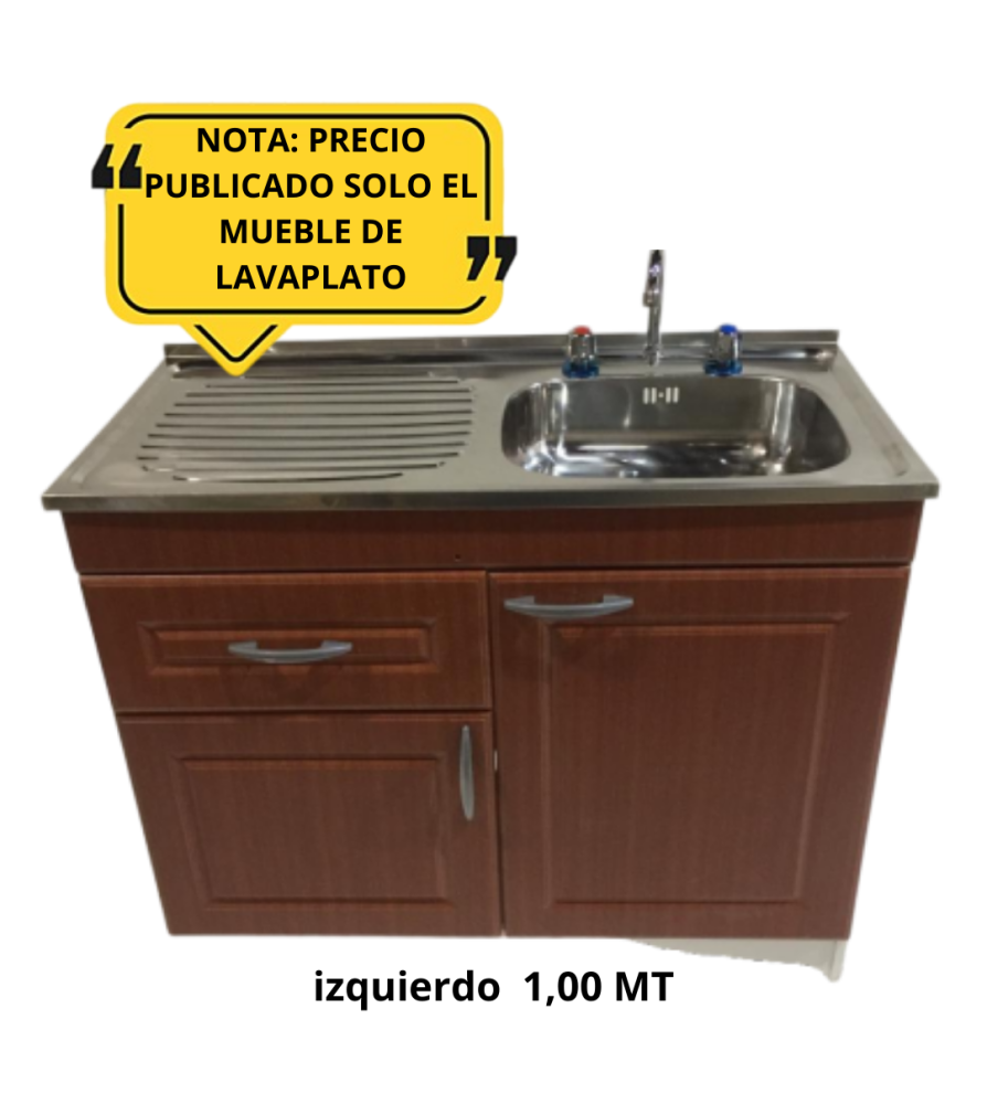 Mueble Lavaplato Puerta Cherry Relieve C/izq 1,00
