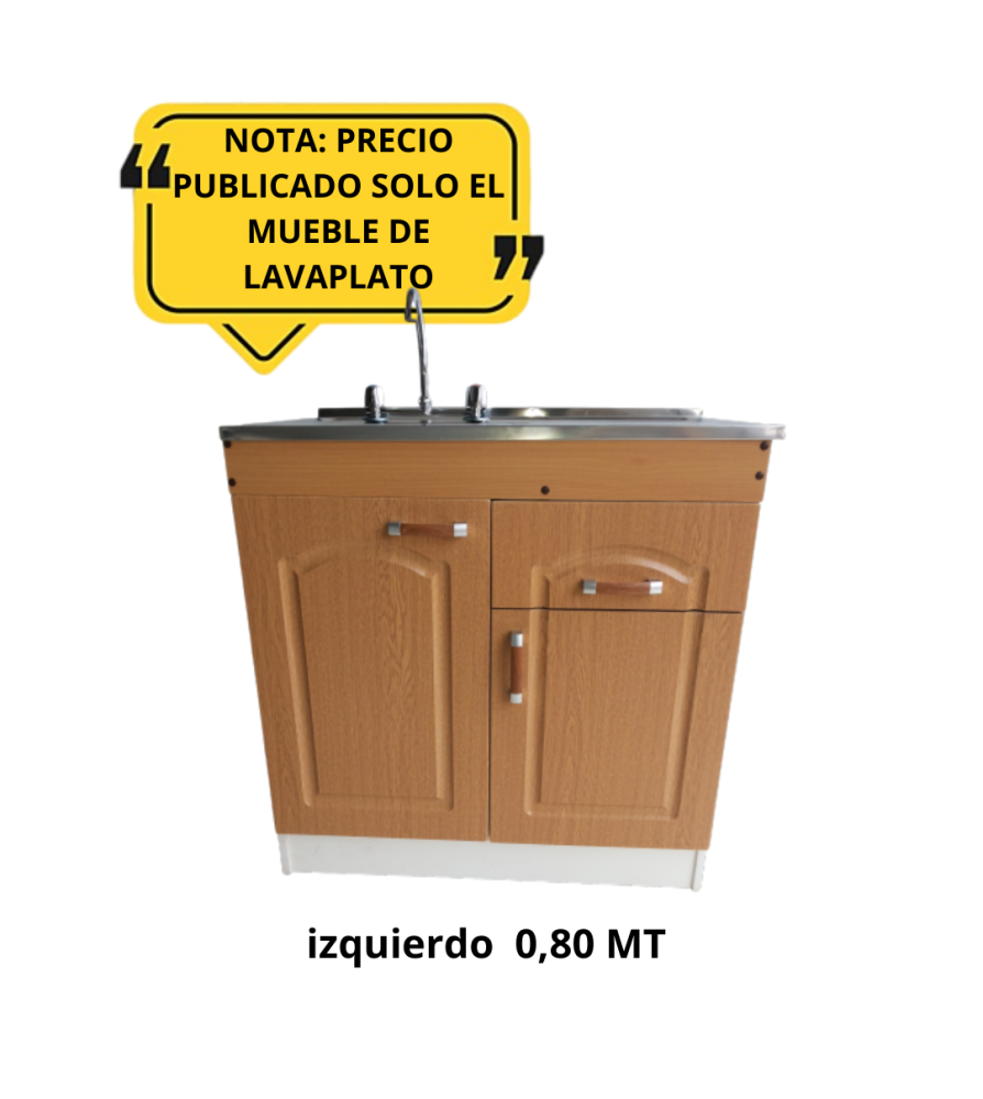 Mueble Lavaplato Puerta Cafe Relieve C/izq 0,80 Mt