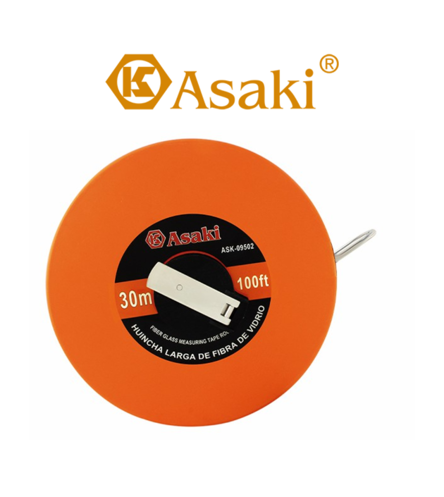 Huincha Medir Asaki Fibra De Vidrio 30 Mt Ask-0950