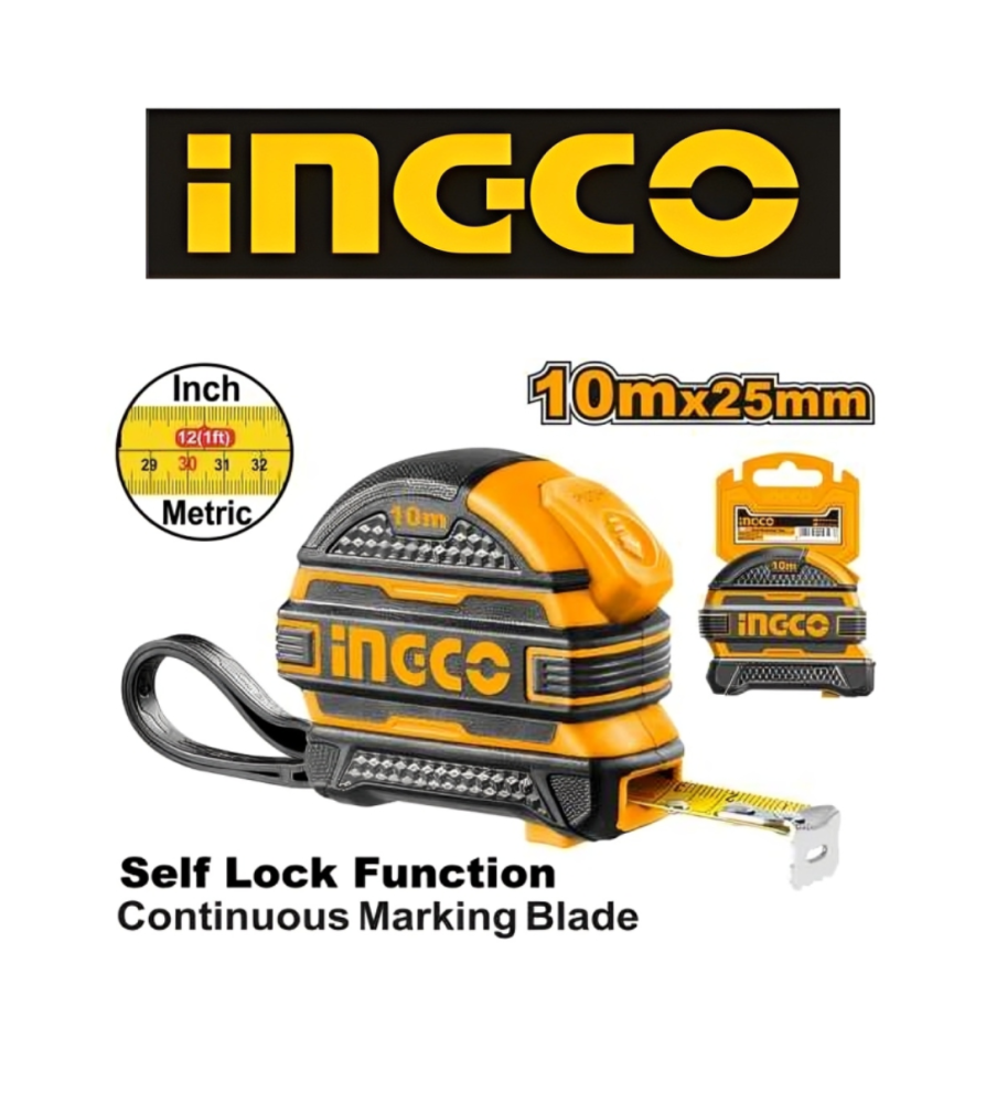 Huincha Medir Ingco 10 Mt X 25,0 Mm Hsmt081025