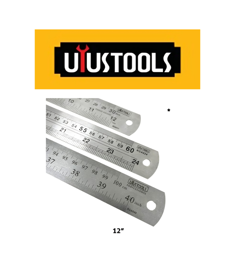 Regla Metalica Uyustools 12" 300 Mm Rga012