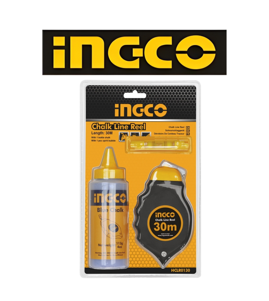 Tizador Ingco Plastico Con Nivel Y Tiza Hclr0130