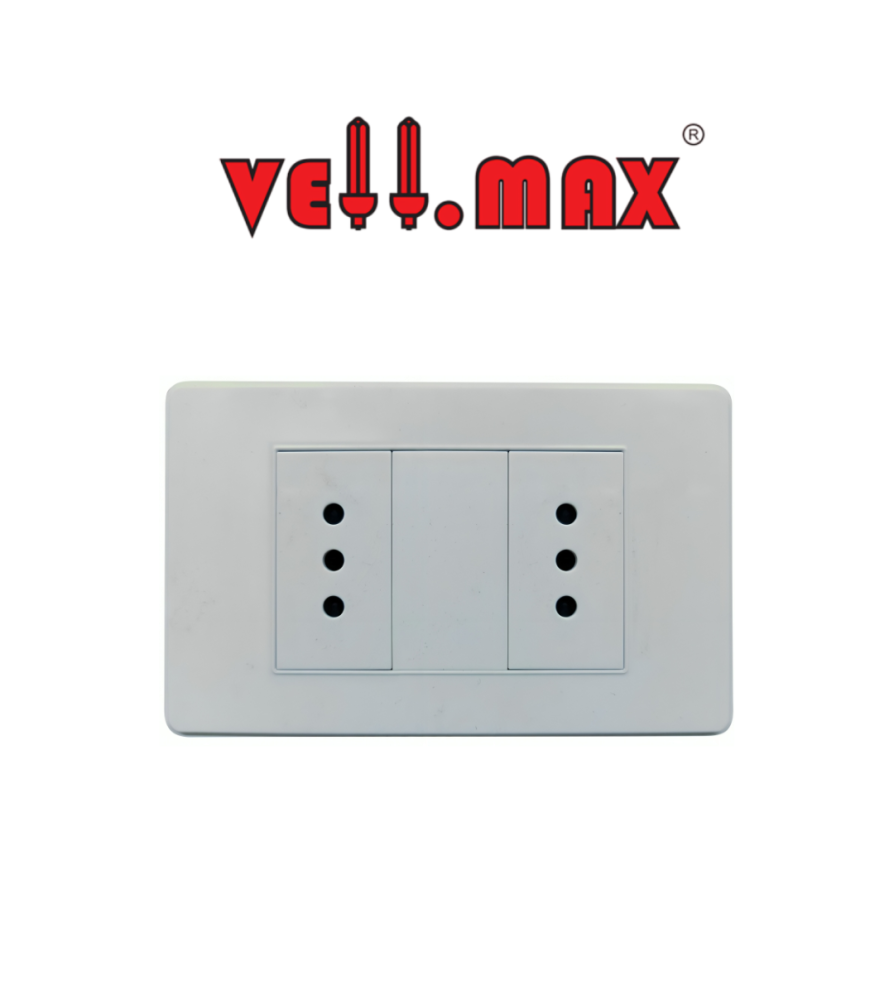 Toma Corriente Vellmax Emb Doble 2p + T 10 A Blanc