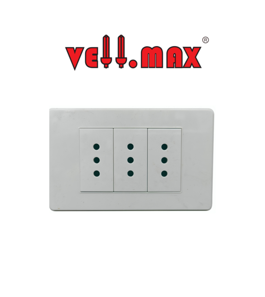Toma Corriente Vellmax Emb Tripl 2p + T 10 A Blanc