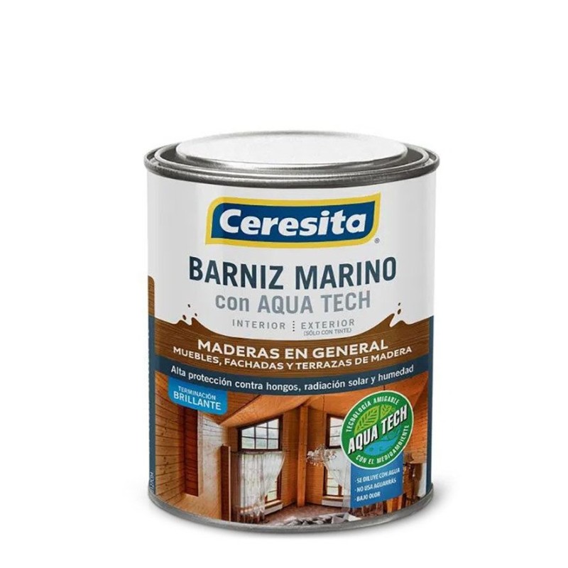 BARNIZ MARINO CERESITA AQUA TECH 1/4 GL BASE