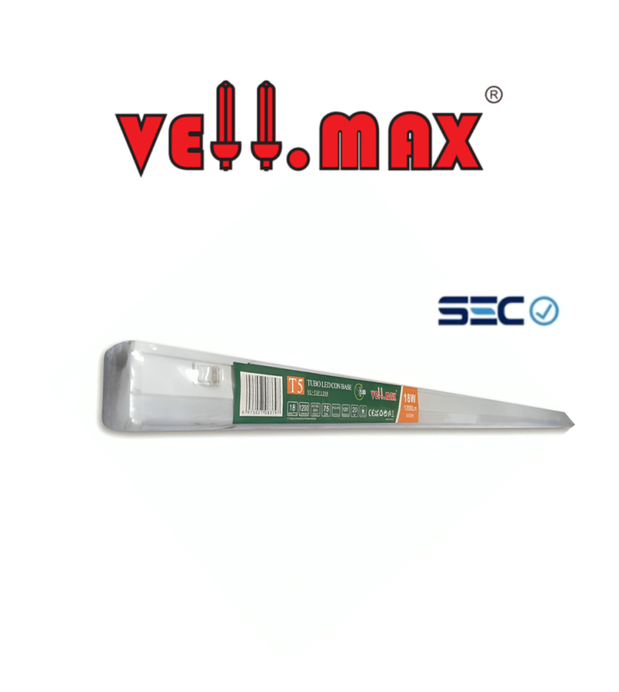 Equipo Led Vell Blanco 18 W Tubo Con Base 1200lm 6