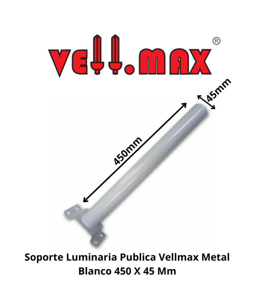 Soporte Luminaria Publica Vellmax Metal Blanco 450