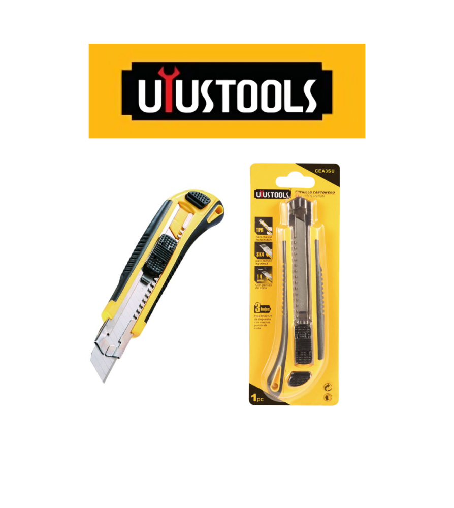 Cuchillo Cartonero Uyustools 3 Hojas Cea3su