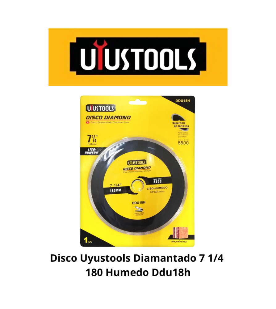 Disco Uyustools Diamantado 7 1/4 180 Humedo Ddu18h