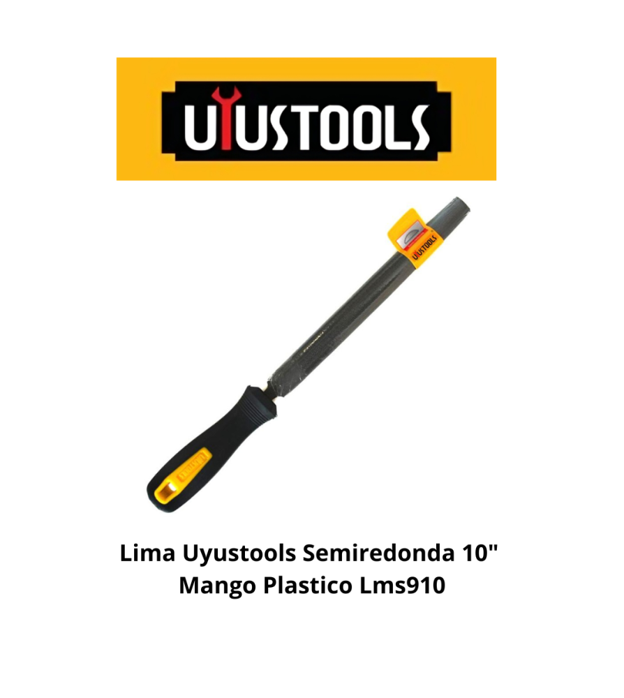 Lima Uyustools Semiredonda 10" Mango Plastico Lms9
