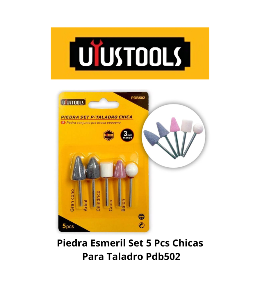 Piedra Esmeril Set 5 Pcs Chicas Para Taladro Pdb50