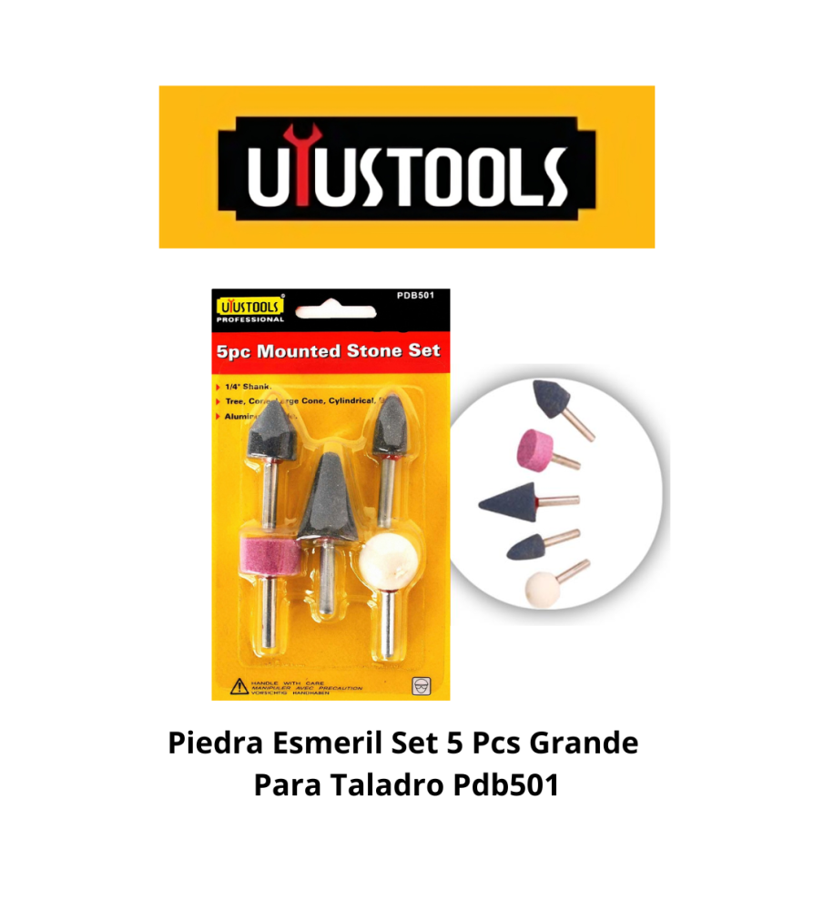Piedra Esmeril Set 5 Pc Grande Para Taladro Pdb501