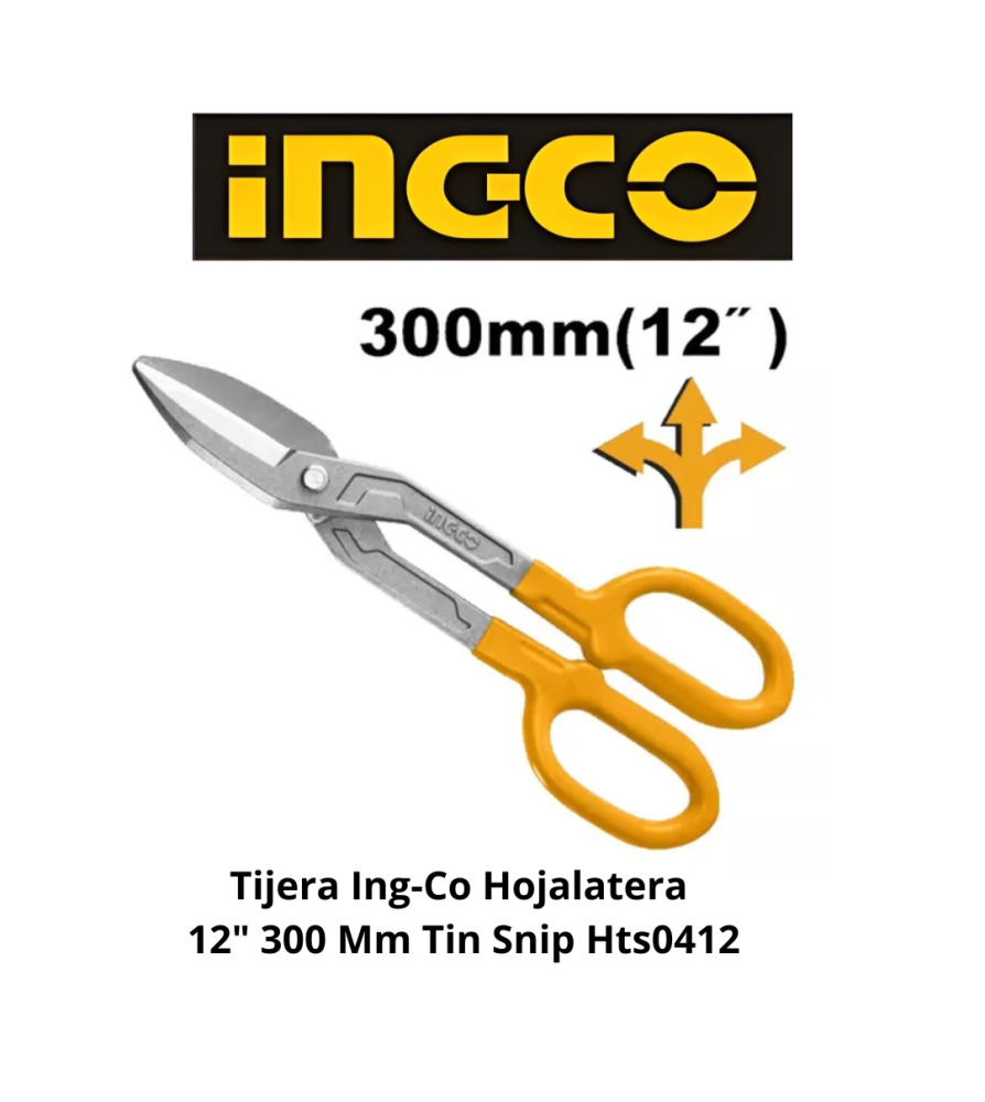 Tijera Ingco Hojalatera 12" 300 Mm Tin Snip Hts04