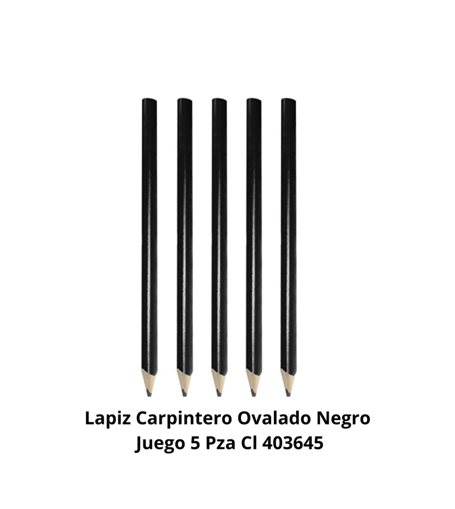 Lapiz Carpintero Ovalado Negro Juego 5 Pza Cl 4036