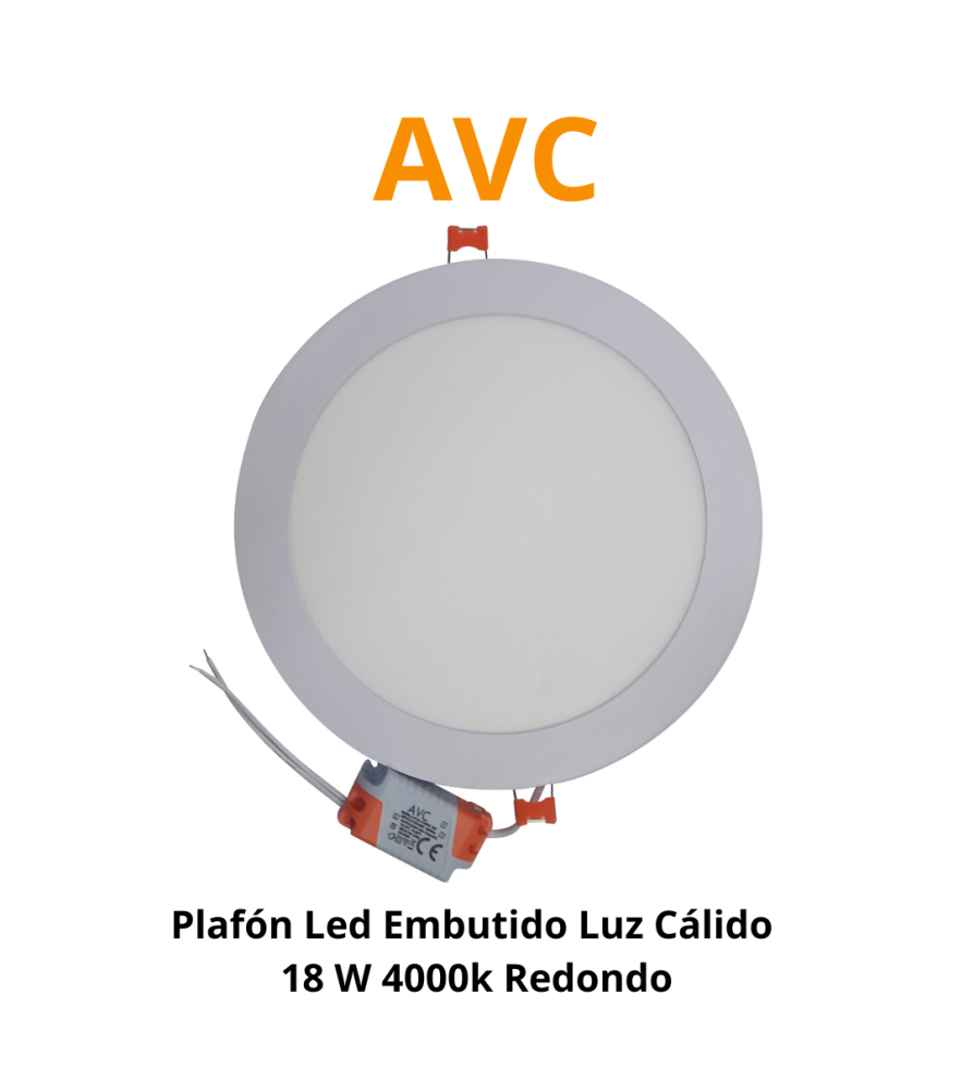 Plafon Led Embutido Luz Cali 18 W 4000k Redondo