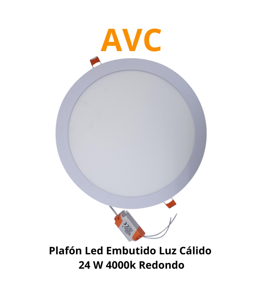 Plafon Led Embutido Luz Cali 24 W 4000k Redondo