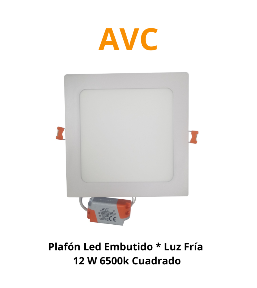 Plafon Led Embutido * Luz Fria 12 W 6500k Cuadrado