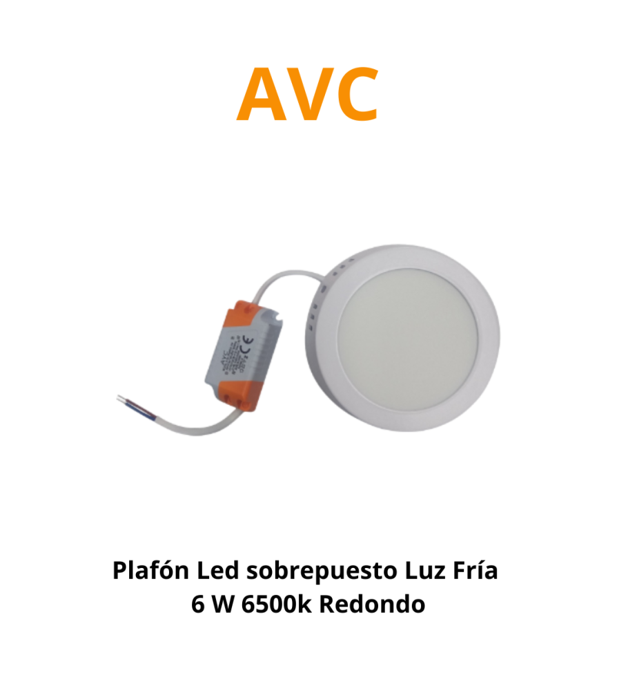 Plafon Led*sobrepuesto Luz Fria 6 W 6500k Redond