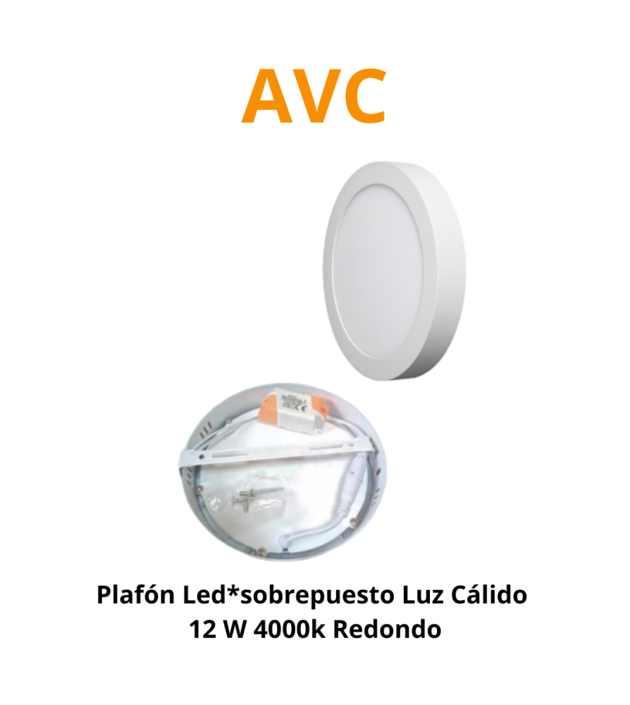 Plafon Led*sobrepuesto Luz Cali 12 W 4000k Redondo