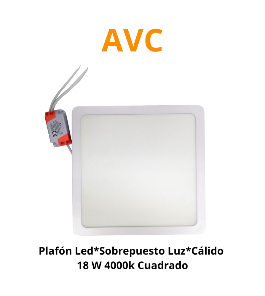 Plafon Led*sobrepuesto Luz*cali 18 W 4000k Cuadrad