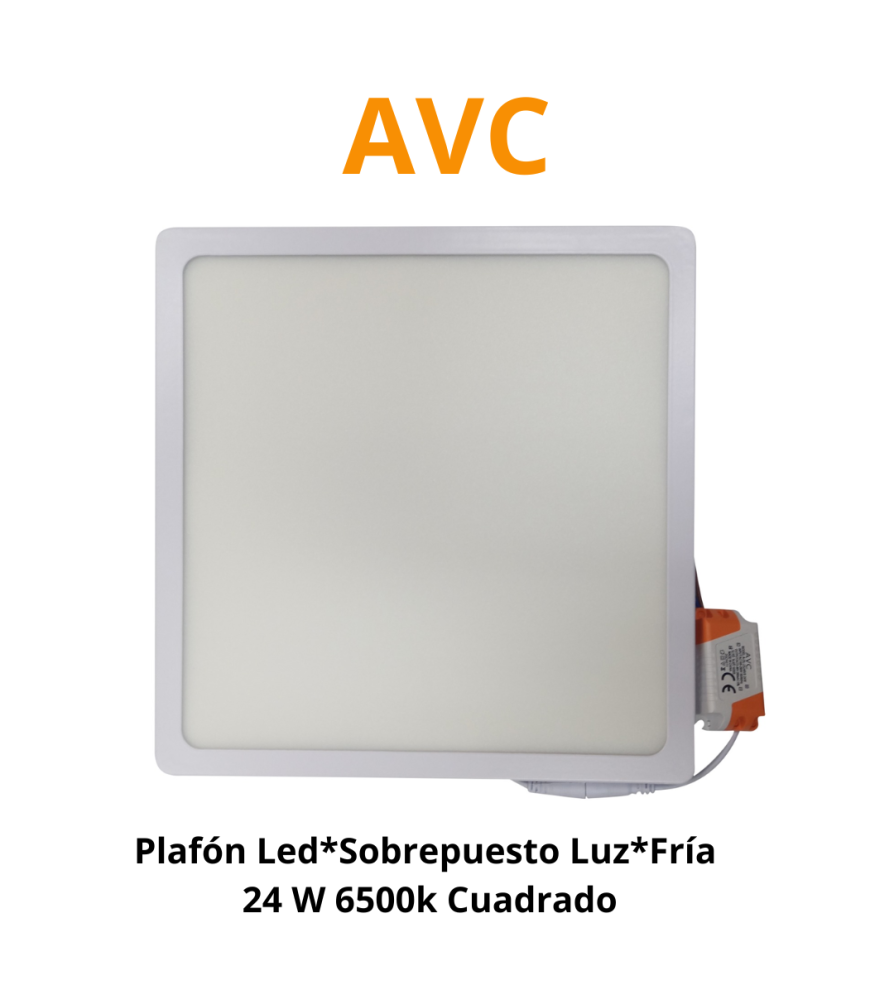 Plafon Led*sobrepuesto Luz*fria 24 W 6500k Cuadrad
