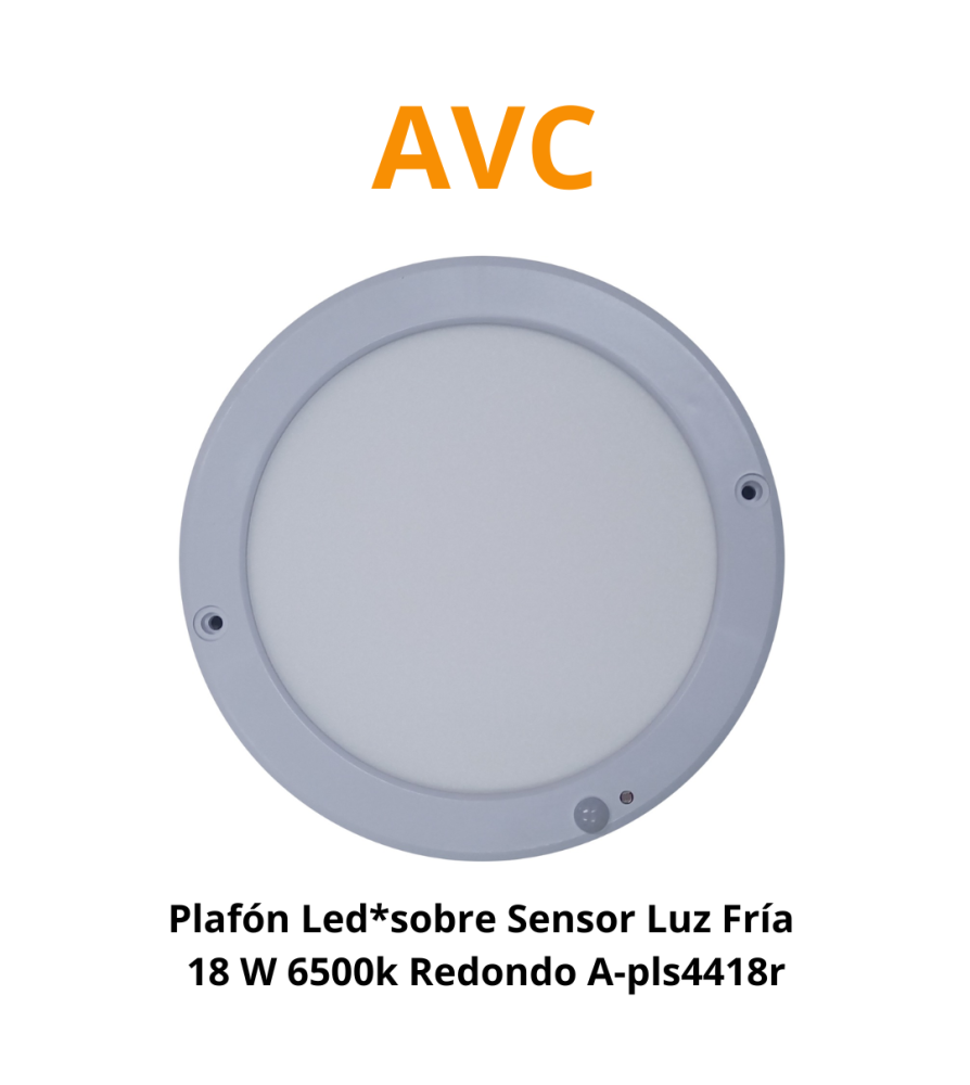 Plafon Led*sobr Sensor Luz Fria 18 W 6500k Redondo