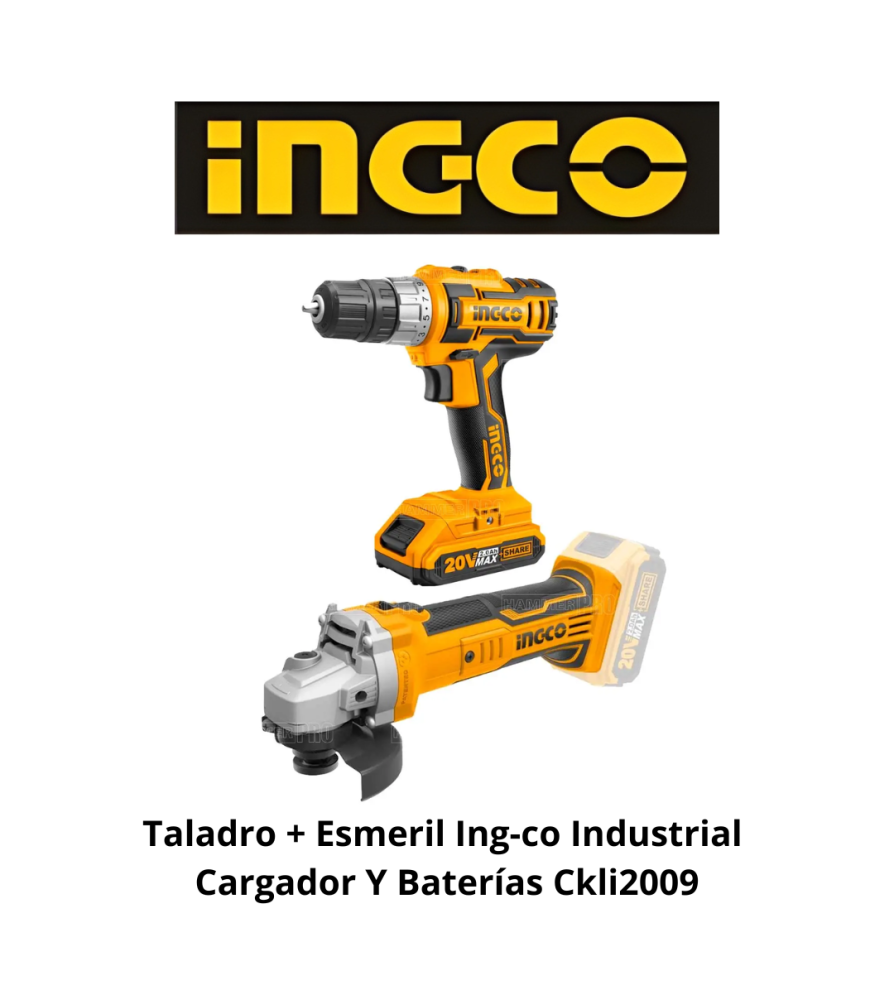 Taladro + Esmeril Ingco Industrial Cargador Y Bat