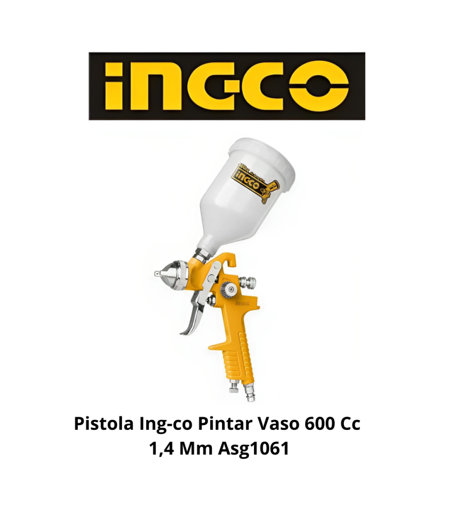 Pistola Ingco Pintar Vaso 600 Cc 1,4 Mm Asg1061