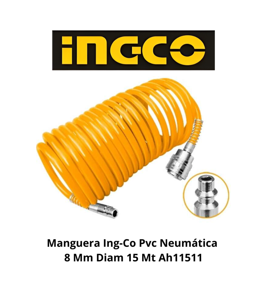 Manguera Ingco Pvc Neumatica 8 Mm Diam 15 Mt Ah11