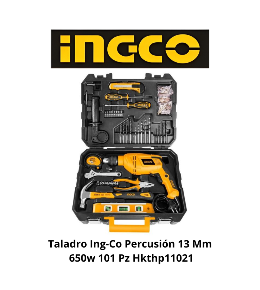 Taladro Ingco Percusion 13 Mm 650w 101 Pz Hkthp11