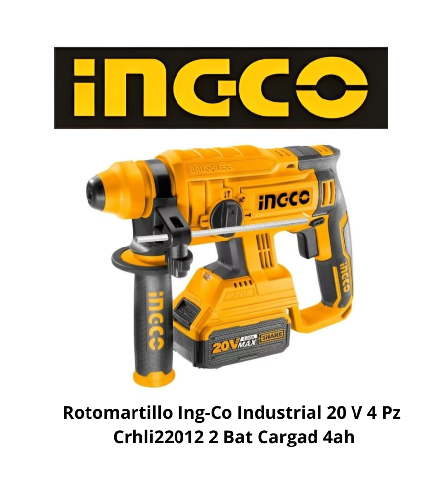 Rotomartillo Ingco Industrial 20 V 4 Pz Crhli2201