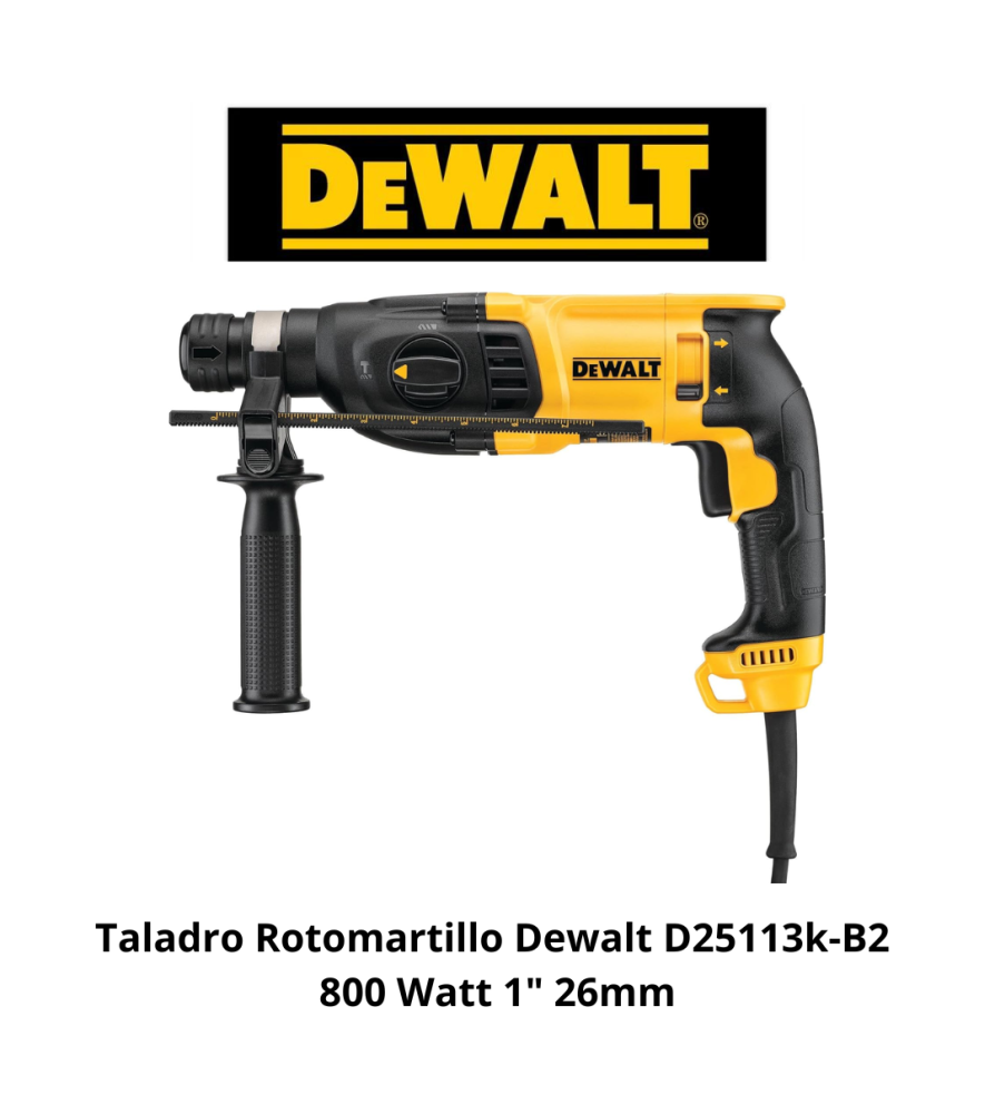 Taladro Rotomartillo Dewalt D25113k-b2 800 Watt 1"