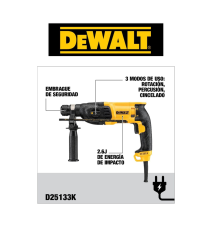 Taladro Rotomartillo Dewalt D25113k-b2 800 Watt 1"