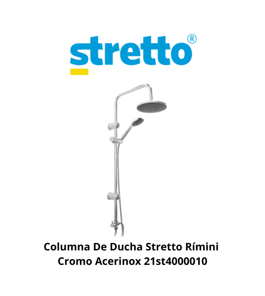 Columna De Ducha Stretto Rimini Cromo Acerinox 21s