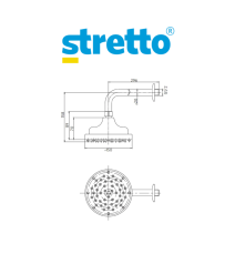 Plato De Ducha Stretto 6" Cromo 1 Fincion
