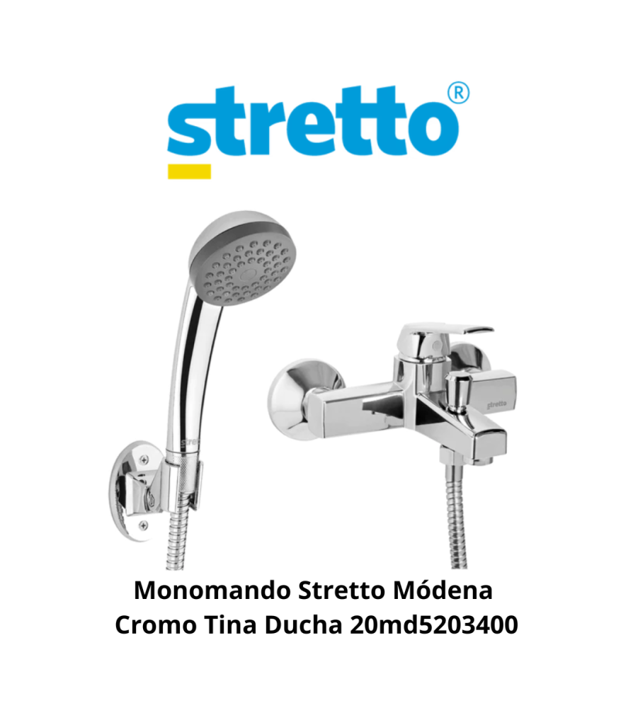 Monomando Stretto Modena Cromo Tina Ducha 20md5203