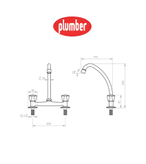 Comb Plumber Lavaplato Miami 8" Cuerpo Laton 20pl1