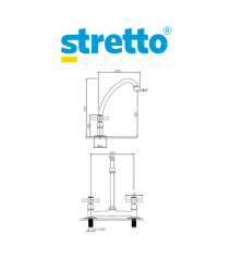 Comb Stretto Lavaplato Mossini Metal 8" 20ms100140