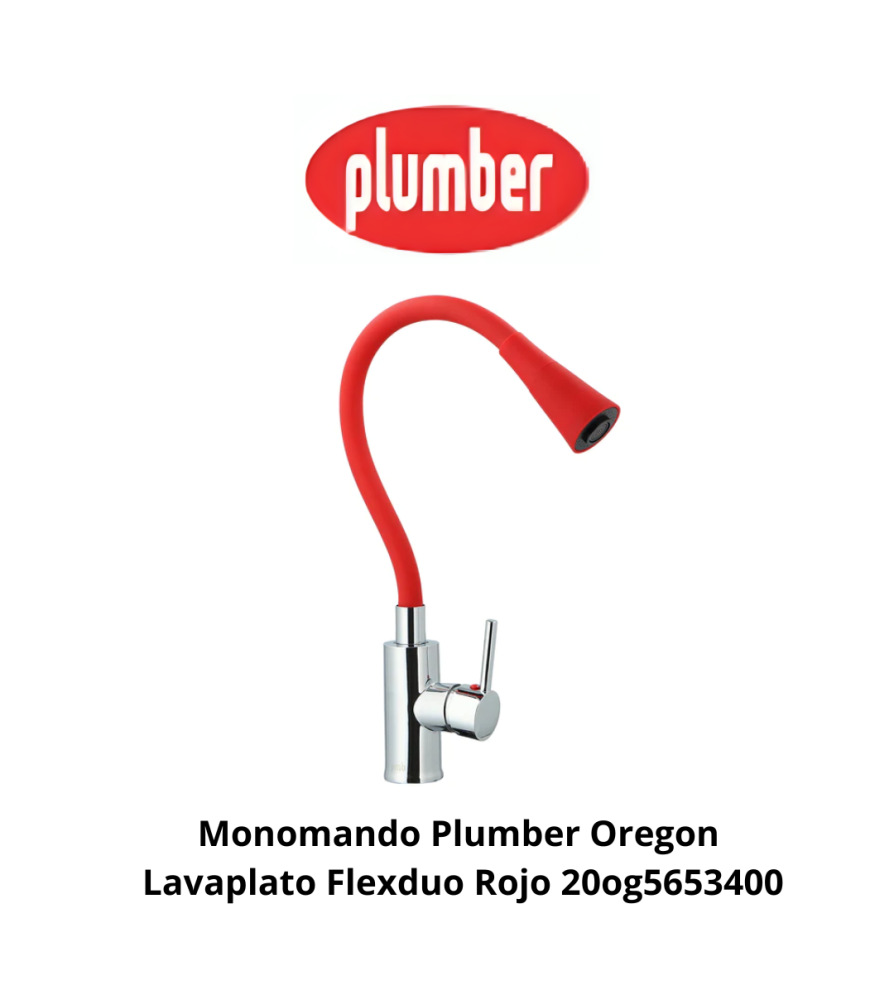 Monomando Plumber Oregon Lavaplato Flexduo Rojo 20