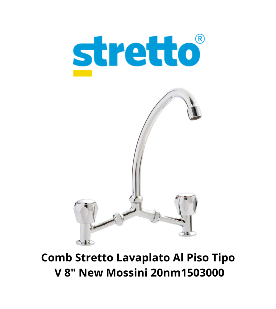 Comb Stretto Lavaplato Al Piso Tipo V 8" New Mossi