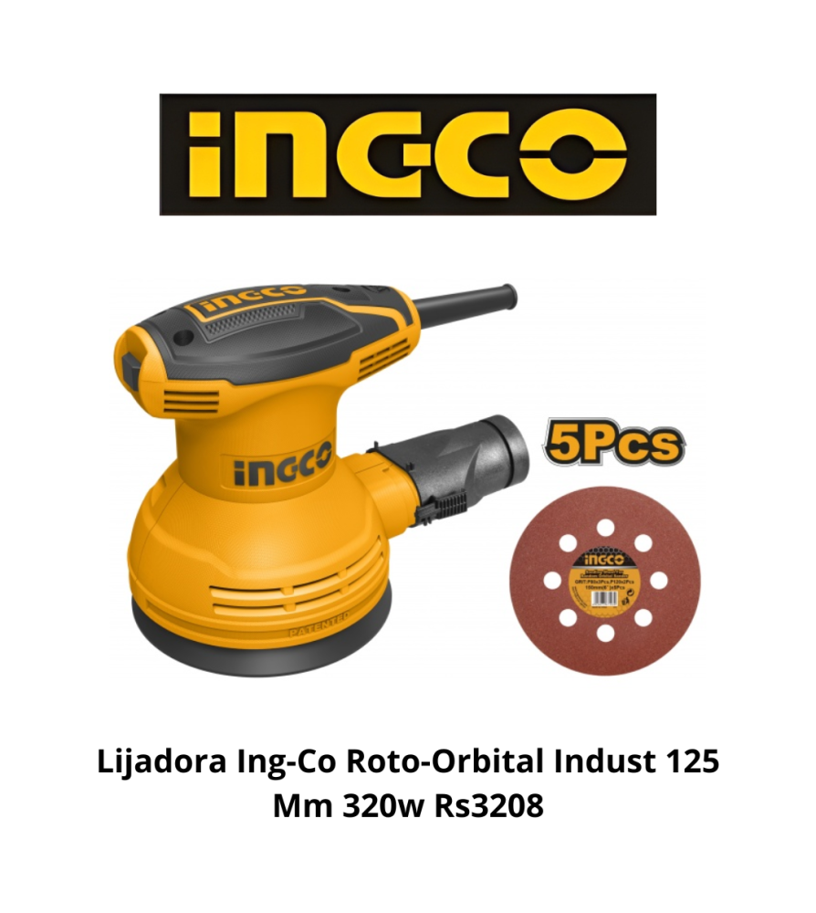 Lijadora Ingco Roto-orbital Indust 125 Mm 320w Rs