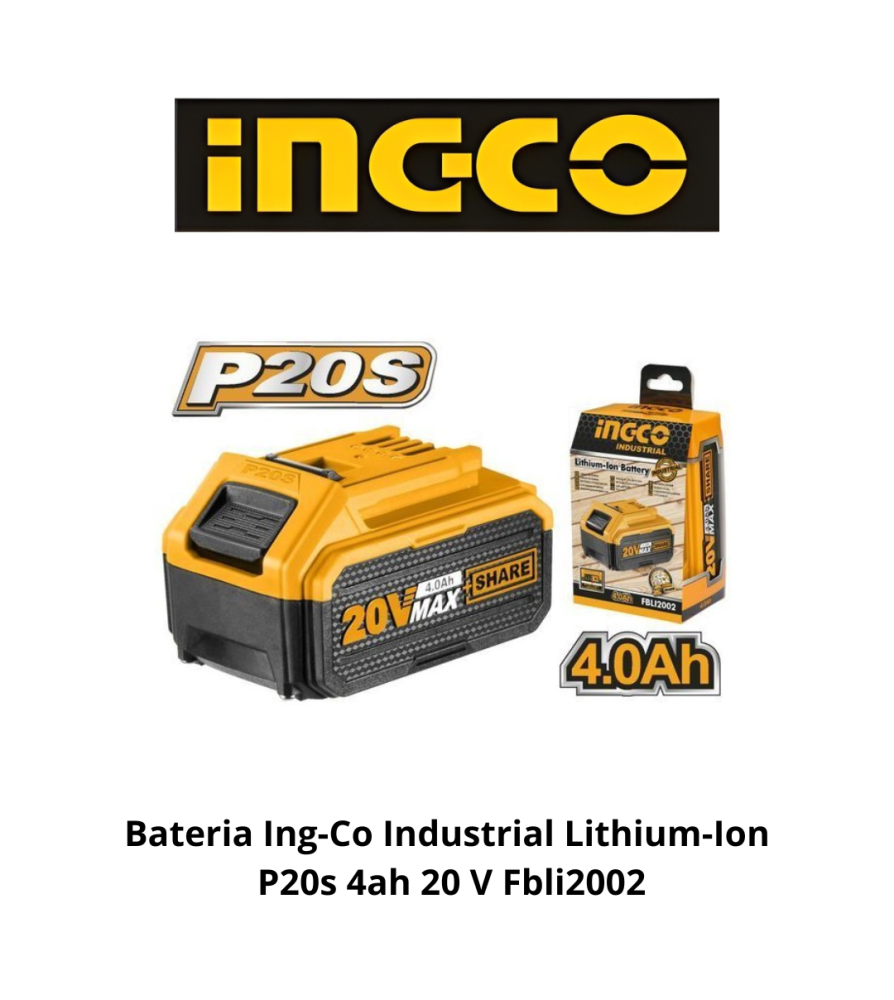 Bateria Ingco Industrial Lithium-ion P20s 4ah 20
