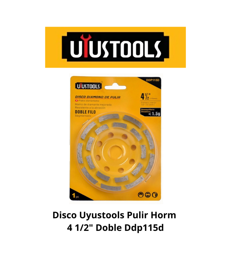 Disco Uyustools Pulir Horm 4 1/2" Doble Ddp115d