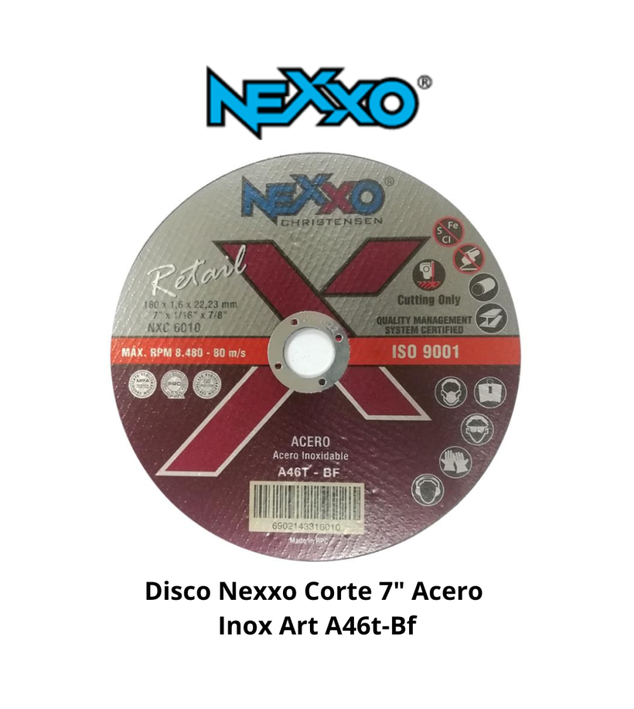 Disco Nexxo Corte 7" Acero Inox Art A46t-bf